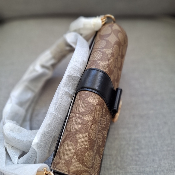 BRAND NEW Coach Georgie Shoulder Bag in Blocked Signature Canvas RARE - Picture 6 of 12